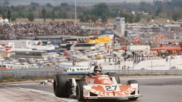 The first race of Williams Grand Prix Engineering. The Williams March 761 of Patrick Neve at Jarama, Spain, 1977.