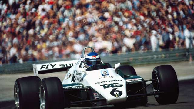 Keke Rosberg won the 1982 ‘Swiss GP’ in his Williams FW08 Ford. It was his only win that year but with consistent podiums and points-scoring finishes he became World Champion. 