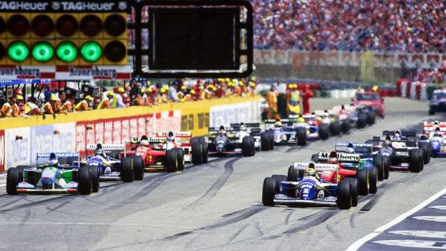 A turbulent season for Williams. Williams won the Constructors’ title with the FW16 but its new driver, the legendary Ayrton Senna, was killed on the seventh lap of the San Marino Grand Prix at Imola. Damon Hill finished the year in second behind Benneton’s Michael Schumacher. David Coulthard was called in for Williams after Senna’s death, with a best finish of second in Portugal, and Nigel Mansell came back to Williams for the final three races of the year, claiming his final F1 win in the last race in Australia. 