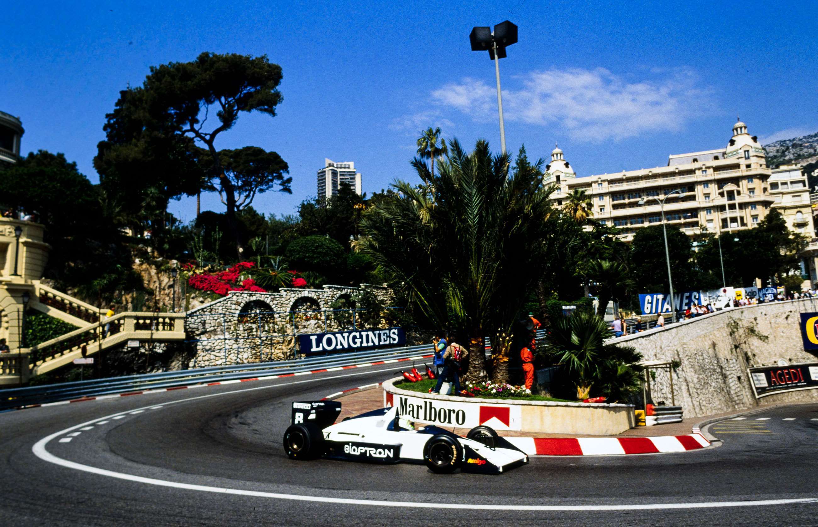 Second place at Monaco, 1989. Modena in his Brabham BT58.