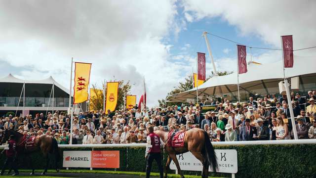 The sun shines on the Parade Ring.