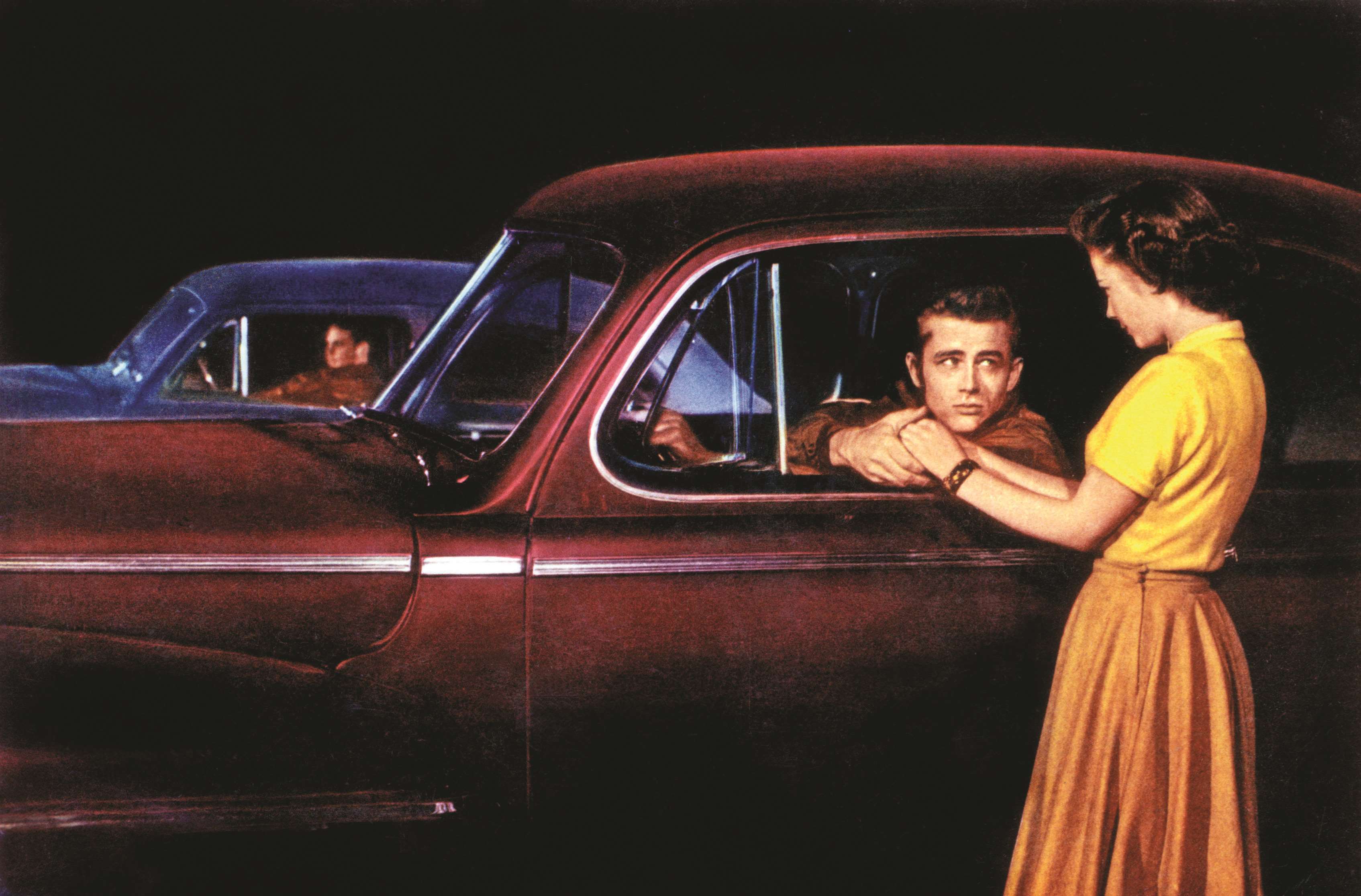 Rebel without a cause James Dean at the wheel of his Mercury Coupe