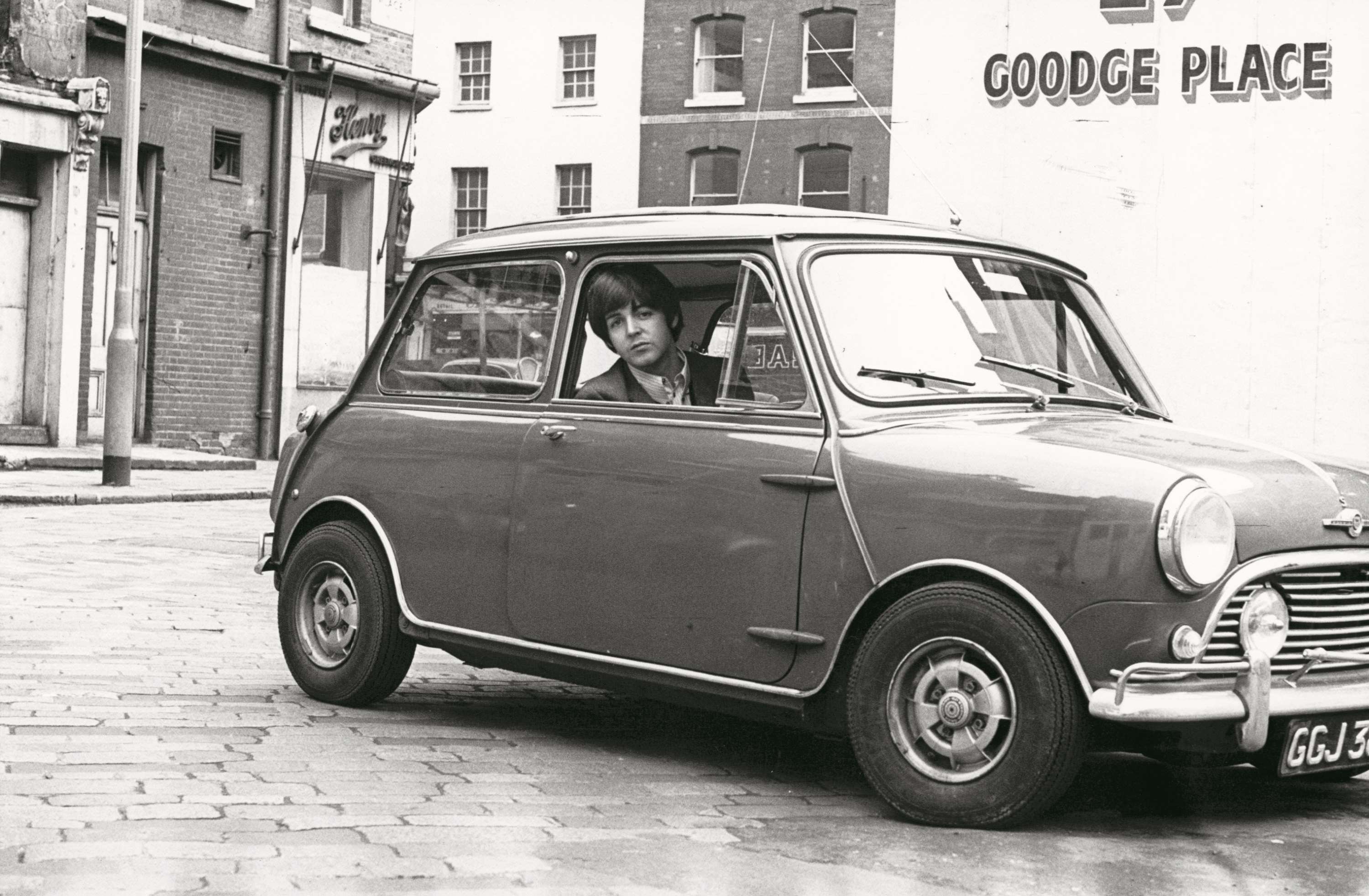 The Beatles all owned several Minis and were often seen around town in them. Bought originally by their manager and master image-maker Brian Epstein, the boys’ Minis were modified by Harold Radford (Coachbuilders) with custom paint jobs and interiors. Paul’s incorporated several Aston Martin features, including a California Sage Green metallic paint job and Aston tail-lights.